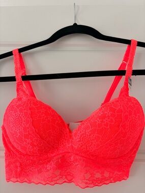 Victoria’s Secret Neon Coral Lace Bralette